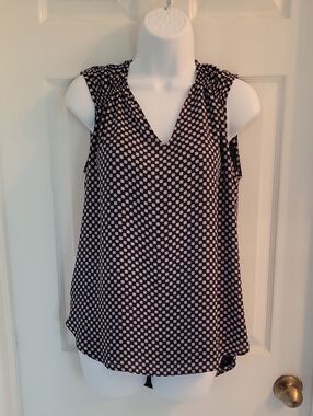 LOFT Blue, White And Pink Printed Sleeveless V-Neck Camisole